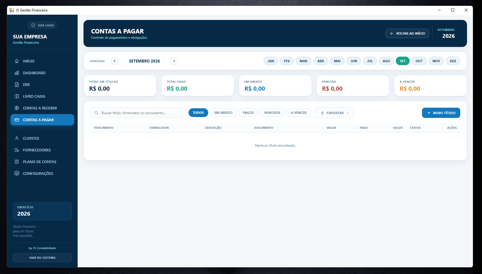 Tela real: Tenha seus compromissos financeiros sob controle.